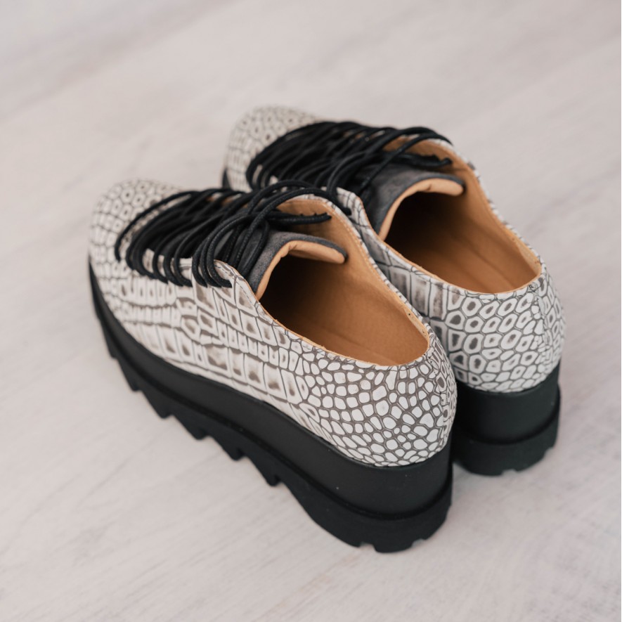 Pantofi - .Lyon - Croco Grey